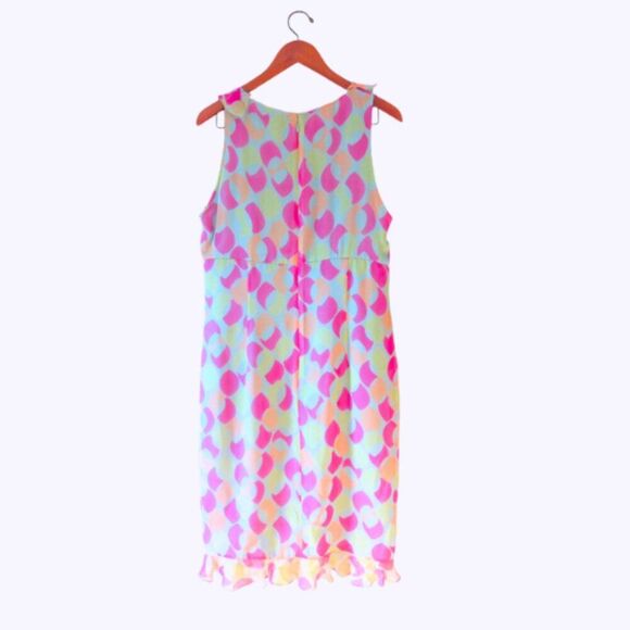 Vintage Chetta B Silk Dress Size 12 Abstract Print Sleeveless Y2K Colorful - Picture 4 of 11